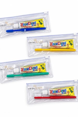 Kit Higiene Bucal Infantil Personalizado com logo no estojo cristal
